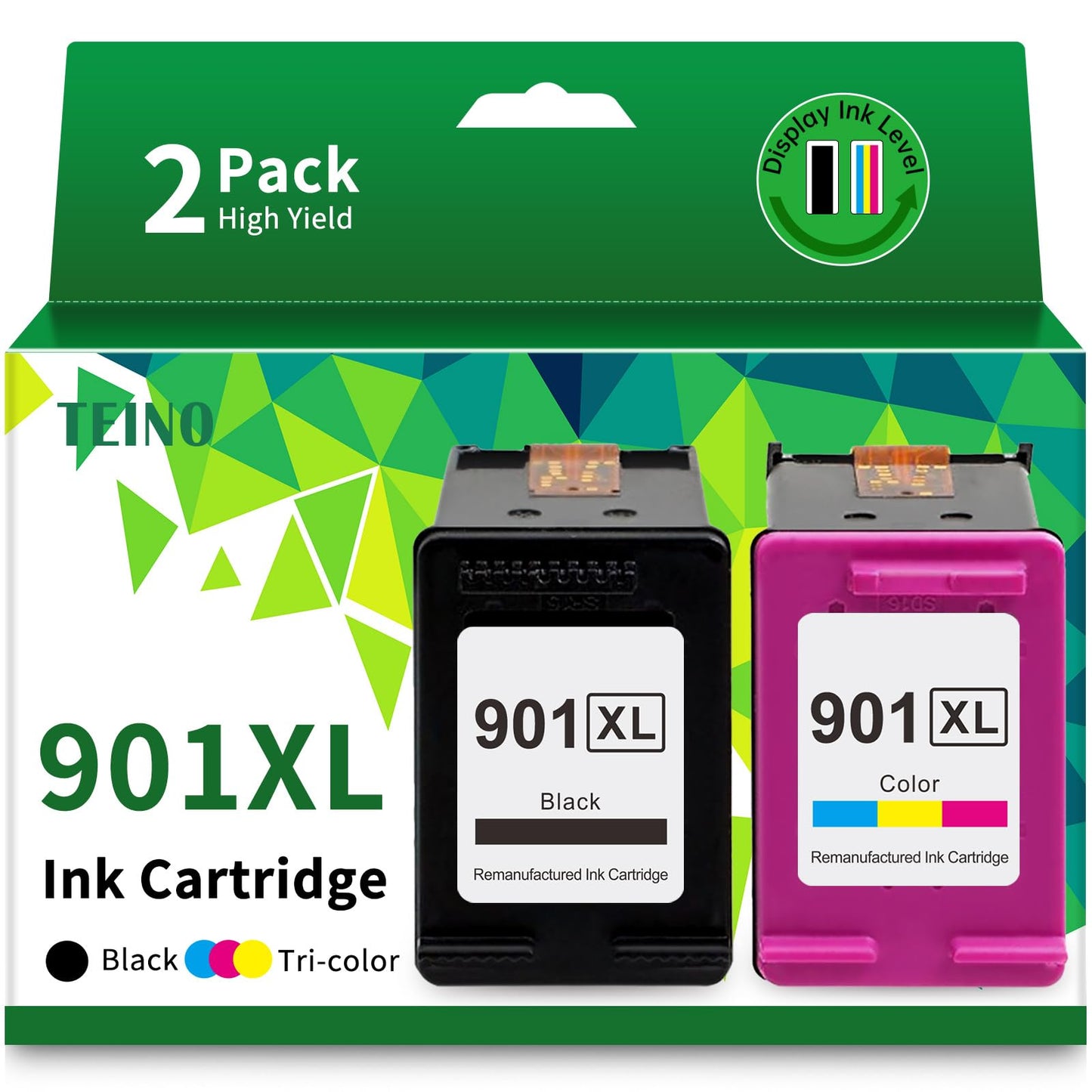 TEINO 901 Ink Cartridges Remanufactured Ink Cartridge Replacement for HP 901 901XL 901 XL use with HP OfficeJet J4680 J4580 4500 J4500 Series J4680c