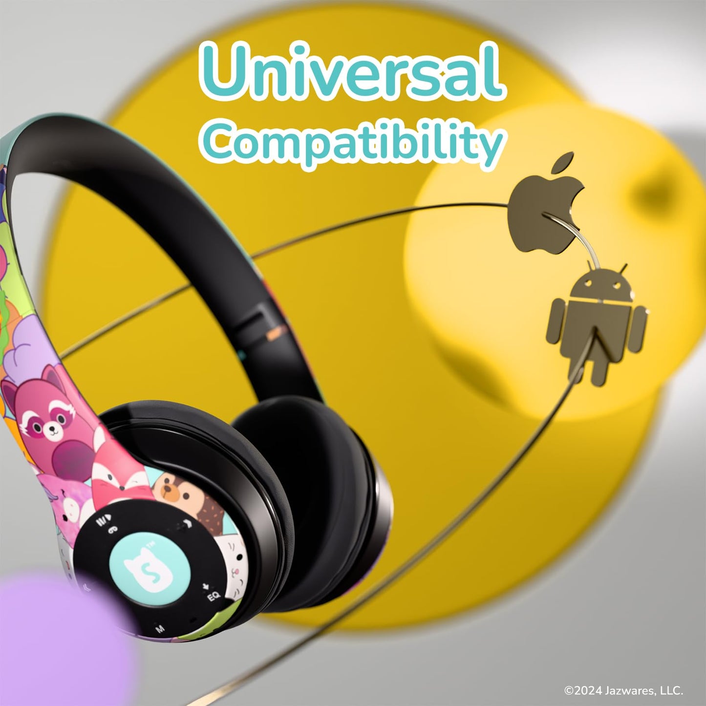 iJoy Squishmallows Bluetooth Over-Ear Headphones- Wireless Foldable Headset Squishmallows Gifts for Girls, Boys, Women, Men and All Squish Squad Fans