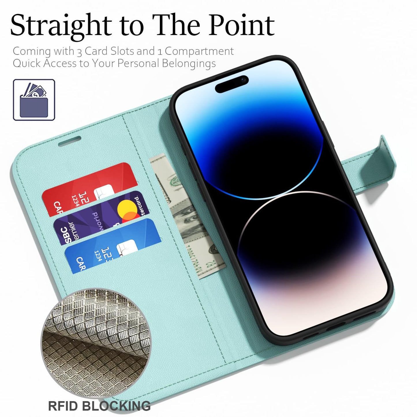 oakxco for iPhone 17e/ 16e Wallet Case with Credit Card Holder, Magnetic RFID Slim Folio Book Flip Leather Phone Case for Women Men Girl, Cute Soft