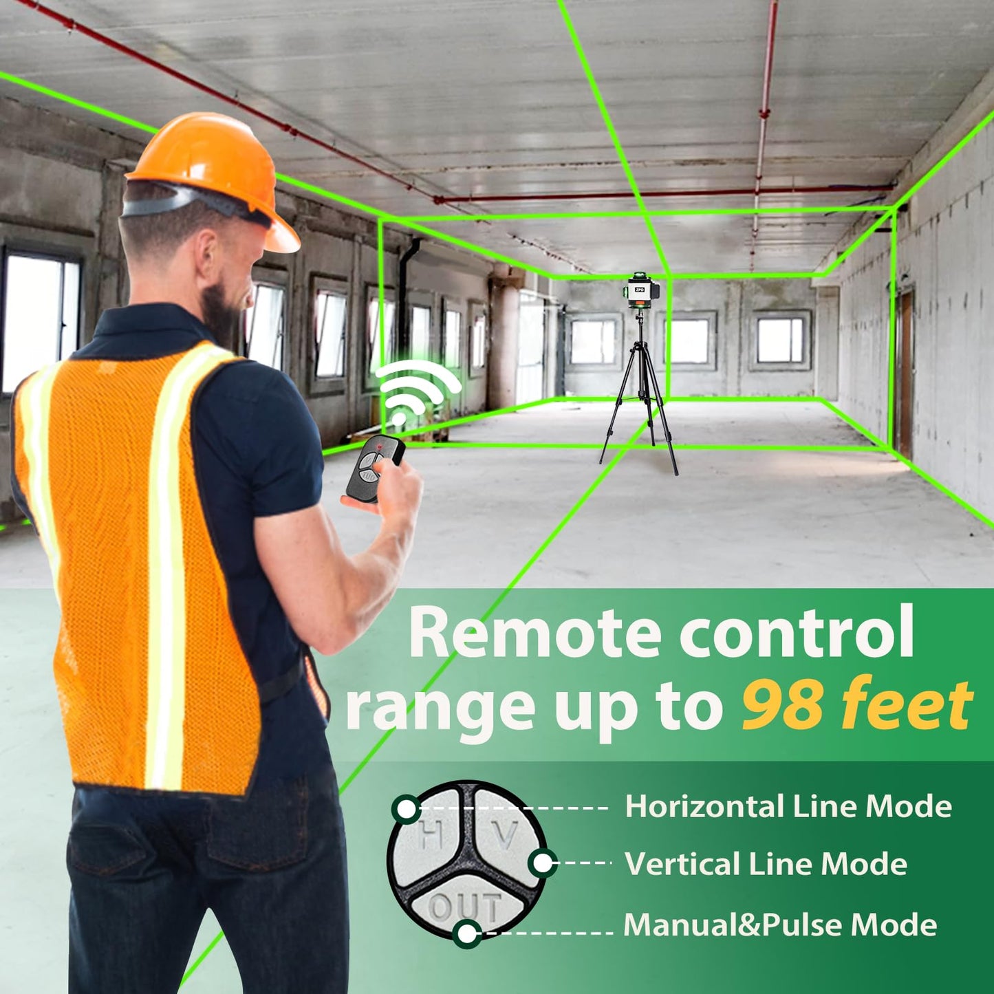 Laser Level, ZPD Laser Level with Tripod, 4 x 360 Self Leveling Laser Measuring Tool Green Lazer Level 16 Line Level Laser 360 Self Leveling