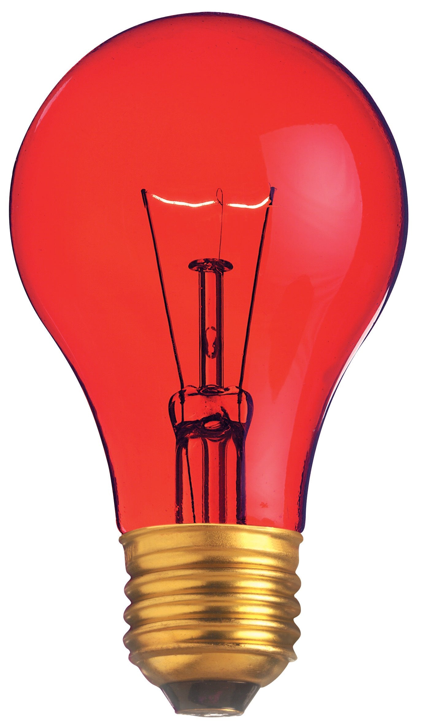 Satco S6080 130V Medium Base 25-Watt A19 Light Bulb, Transparent Red