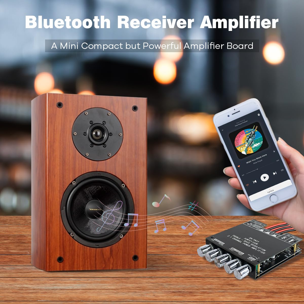 ZK-TB21 Bluetooth 5.0 50W+50W+100W 2.1 Channel Subwoofer Amplifier Board TPA3116D2 HiFi Treble and Bass Control Stereo Digital Audio Amp Board