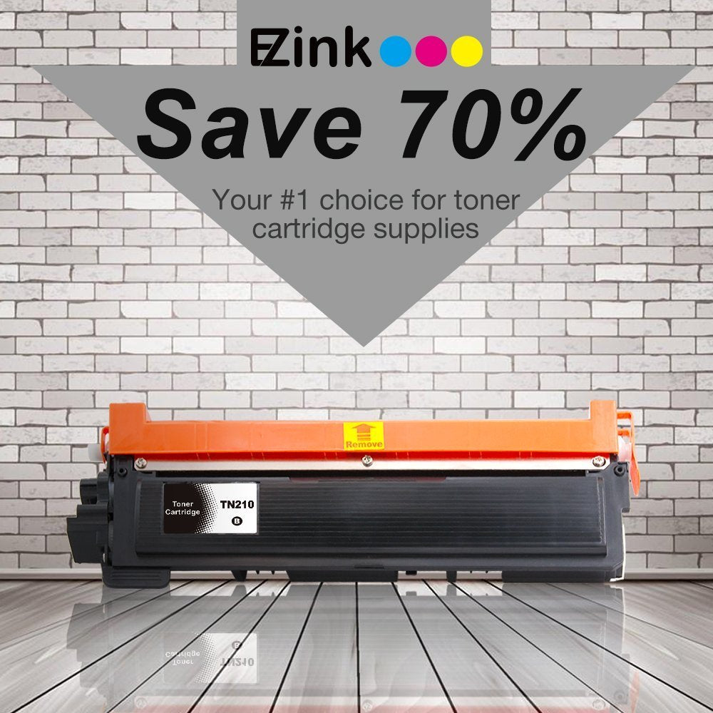 E-Z Ink (TM) Compatible Toner Cartridge Replacement For Brother TN210 4 Pack (1 Black, 1 Cyan, 1 Magenta, 1 Yellow) For DCP-9010cn HL-3040cn Printer