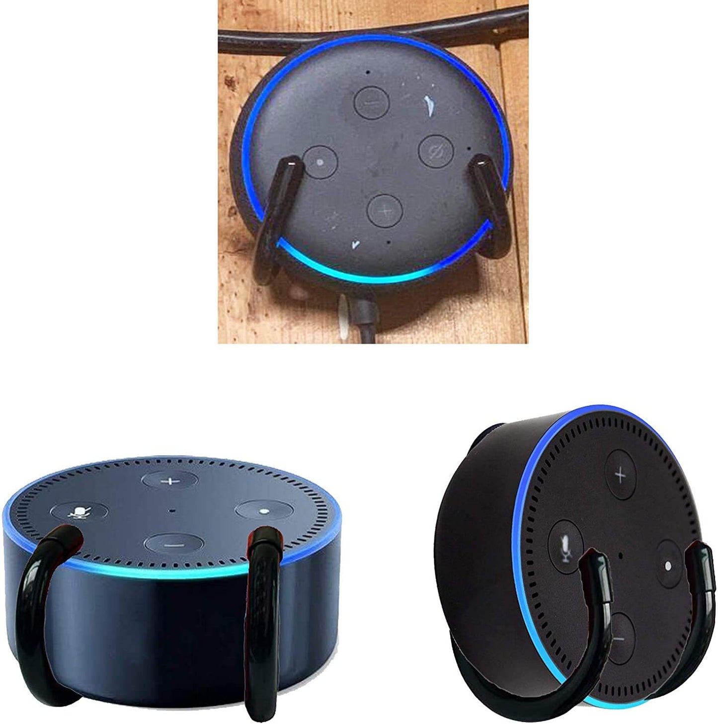 Pmsanzay 1 Pack Adjustable Metal Wall Mount Stand Holder for Echo Dot (1st, 2nd, 3rd Gen) - No Echo Included - No Drilling