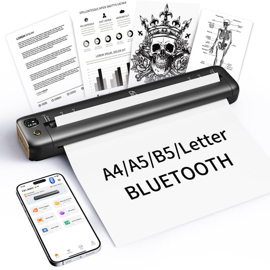 Rongta Portable Printer Wireless for Travel, Bluetooth Inkless Thermal Printers for 8.5" x 11" US Letter & A4 Size, Compatible with Android iOS Phone