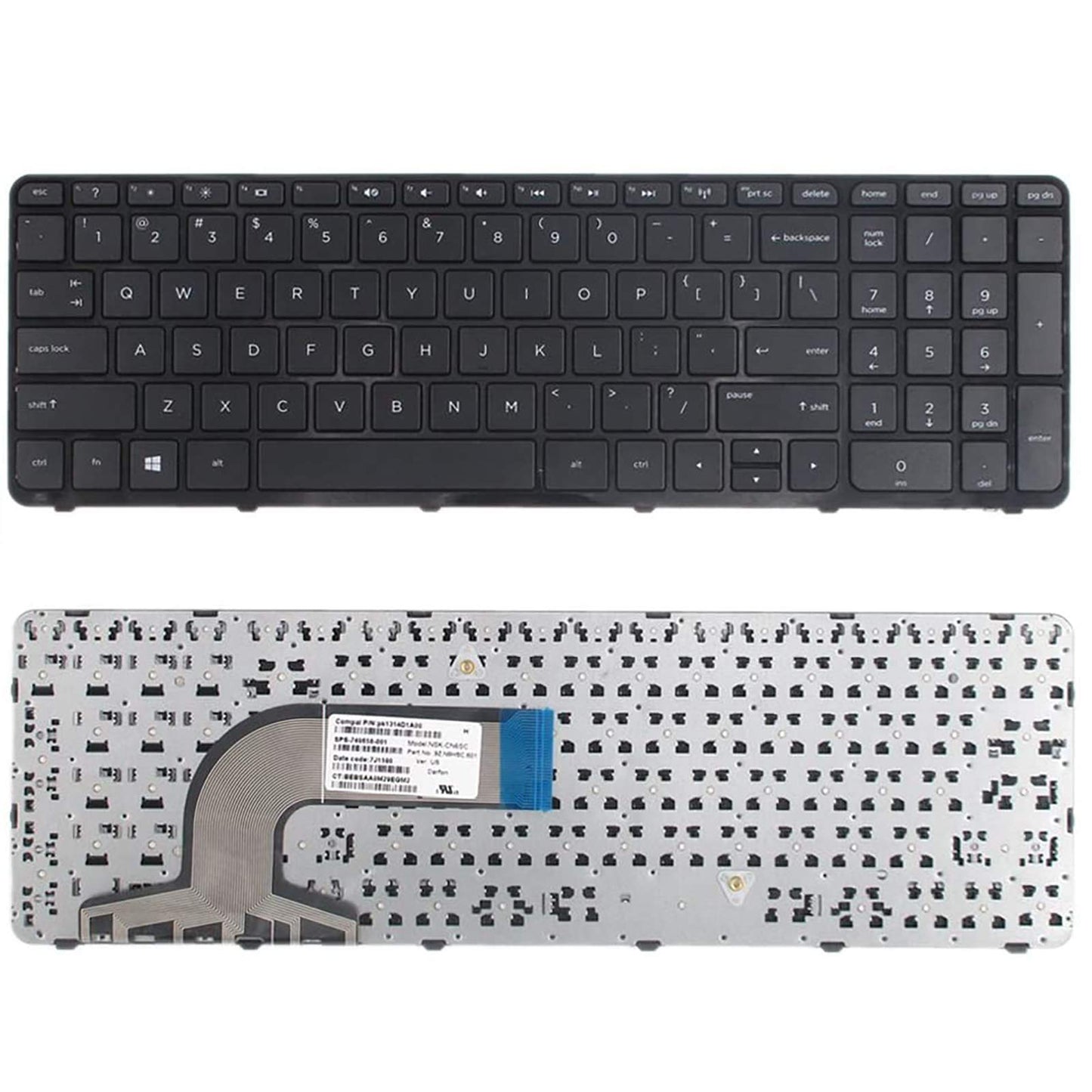 TLBTEK Replacement Keyboard with Frame Compatible with HP Pavilion 15-f 15-g 15-r 15-e 15-f387wm 15-d035dx 15-f233wm 15-f272wm 15-f010wm 15-n290nr