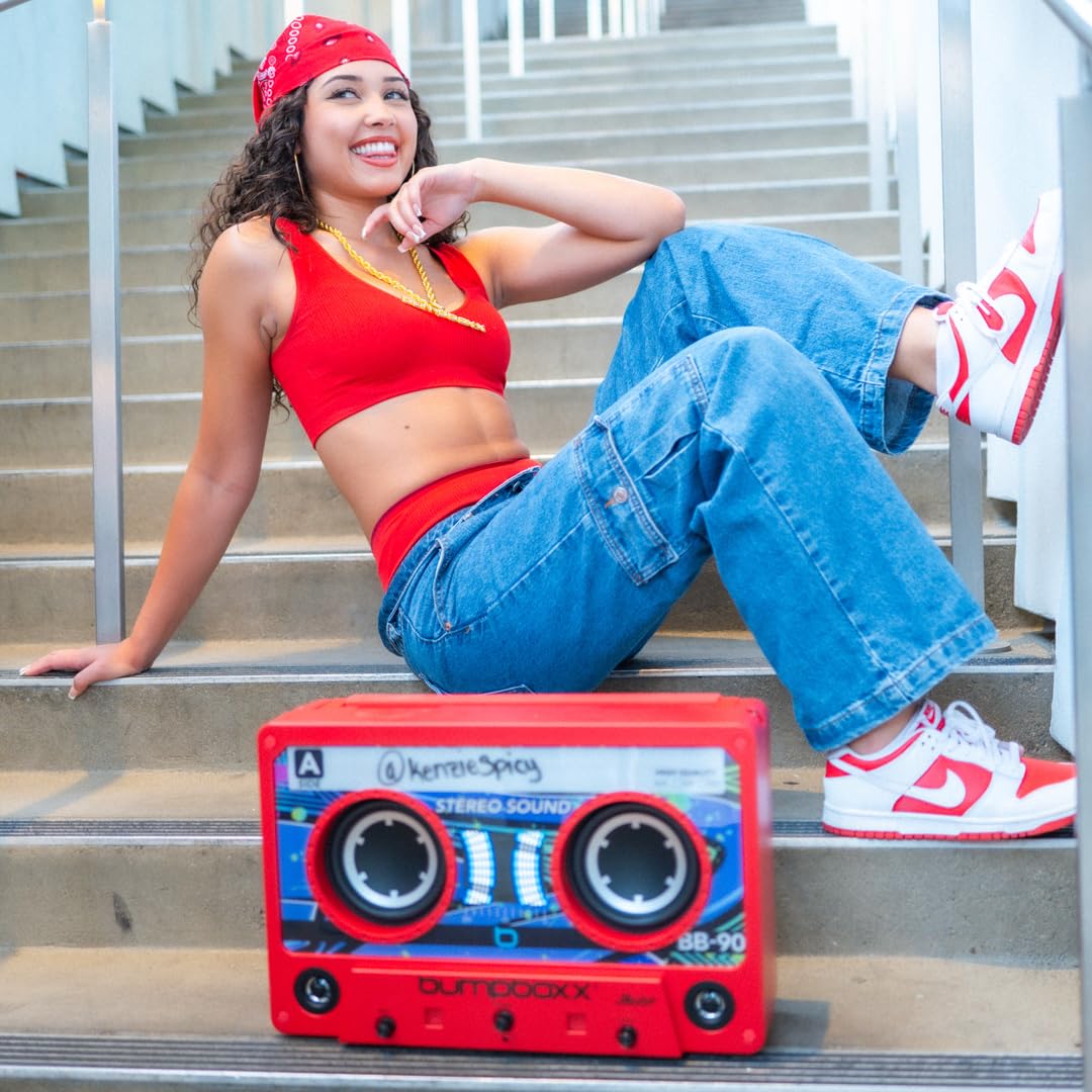 Bumpboxx Remixx Bluetooth Boombox Bluetooth Speaker with The Looks of a Cassette | Bringing Back The Retro Cassette Vibes | Includes Wireless