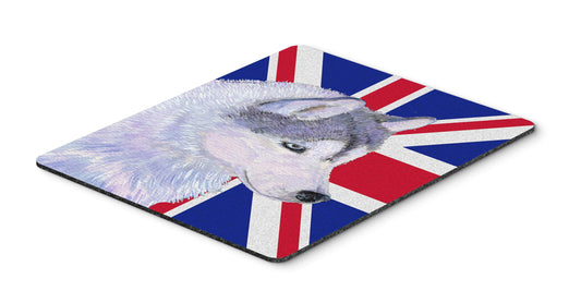 Caroline's Treasures SS4906MP Siberian Husky with English Union Jack British Flag Mouse Pad, Hot Pad or Trivet for Home Office Gaming Working