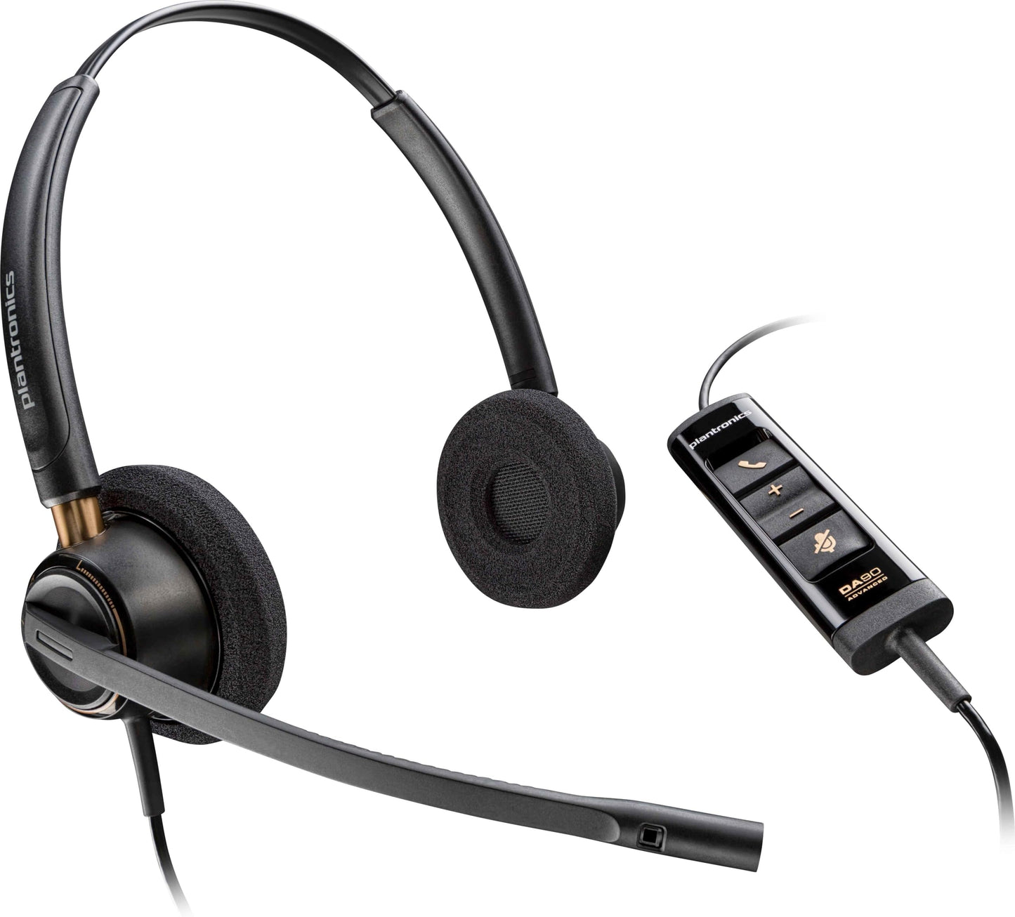 Poly - EncorePro 525-M USB-A and USB-C USB Headset (Plantronics) - Optimized for Teams - Acoustic Hearing Protection - Hold & Call Answer Buttons…