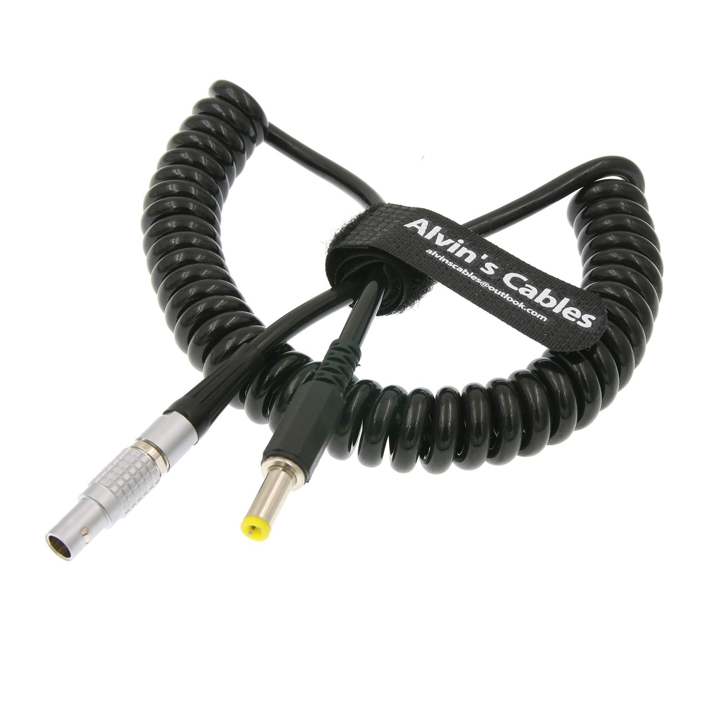 Alvin's Cables 2 Pin Male to DC Coiled Power Cable for Teradek Bond