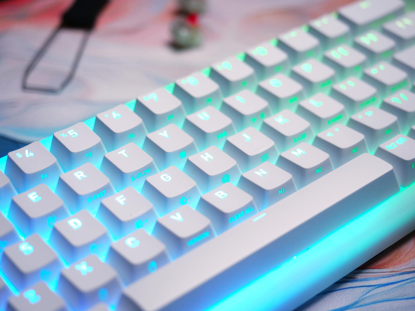 Xtrfy Cherry K5V2 Compact, Mechanical Gaming Keyboard in 65% Format US Layout Hot Swappable, Cherry MX2A RED Switches (Transparent White)