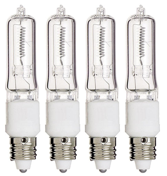 KOR T4 E11 Halogen Light Bulbs, 100W, Clear, 4-Pack
