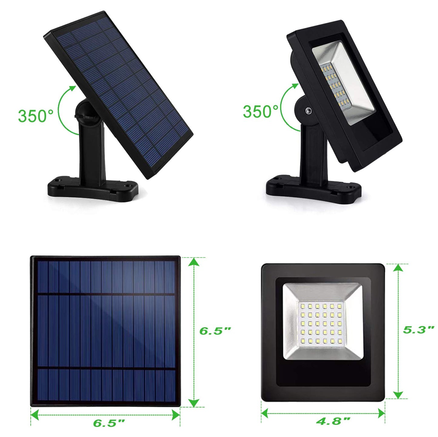 Awanber Solar Powered Lights Outdoor, Bright White Light IP65 Waterproof Auto Dusk to Dawn 350° Adjustable Solar Security Flood Lights for Barn