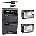 Kastar 2Pcs Battery and Charger Replacement for Sony NP-FP30 NP-FP50 NP-FP70 NP-FP90 DCR-DVD105 DCR-DVD202 DCR-DVD203 DCR-DVD205 DCR-DVD305 DCR-DVD403