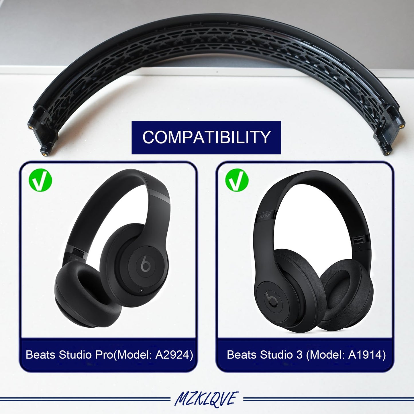 Studio Pro Headband - Replacement Parts for Beats Studio Pro 2023 (A2924),Studio 3 (A1914) Headphones(Black)