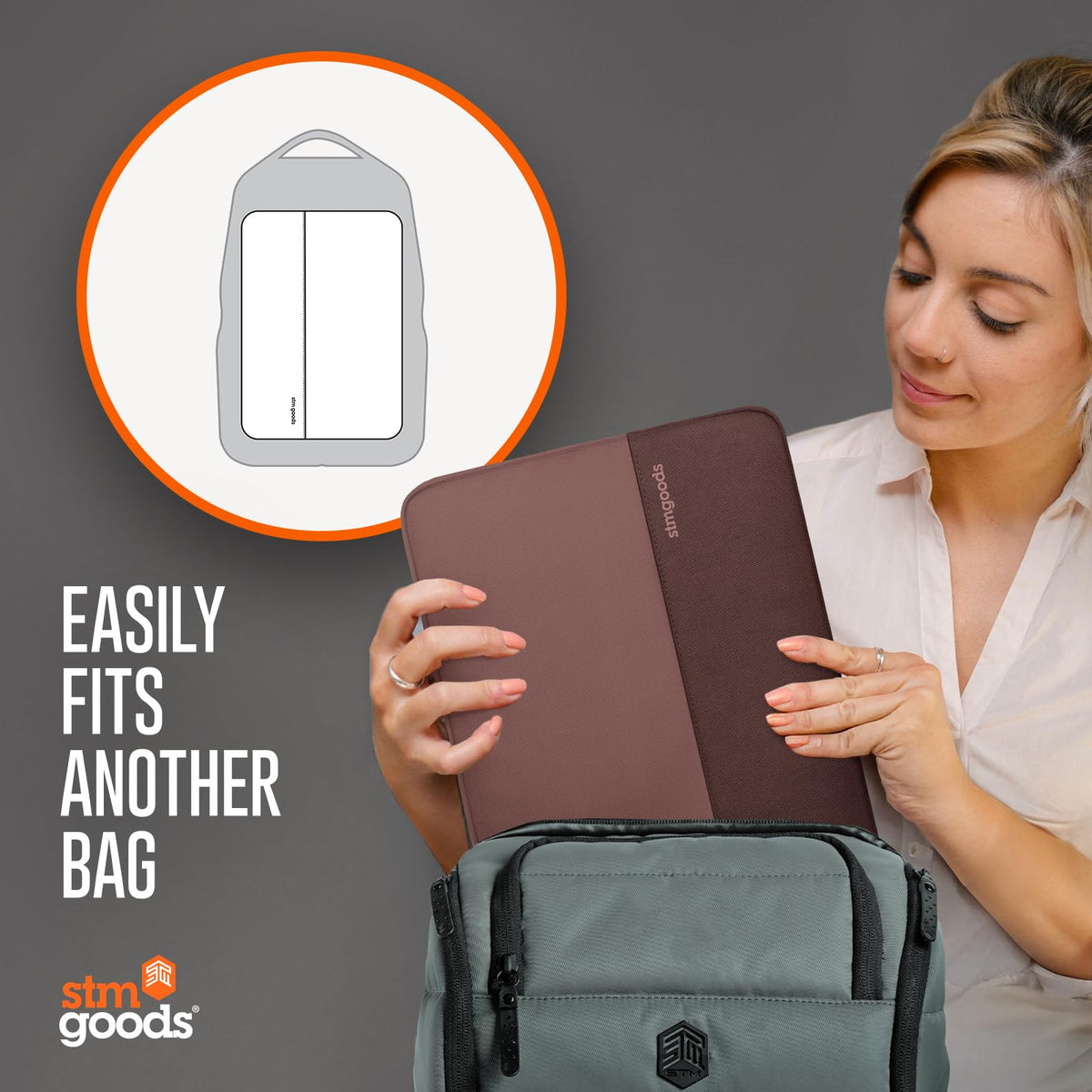 STM Origin Laptop Sleeve - Slim & Lightweight, Fleece-Lined Interior, 4mm EVA Shock Absorption, Smooth Zipper Access, Stylish & Protective Design