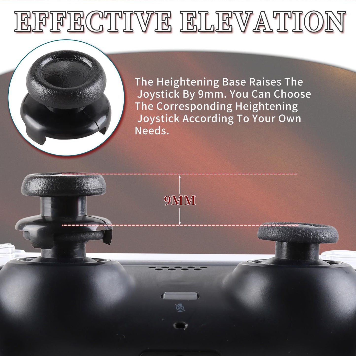 SoAegis Split Anti-Slip Controller Skin Set, with 2 Thumb Grips & 2 Elevated Base, Individually Silicone Grip Controller Case for PS5 DualSense
