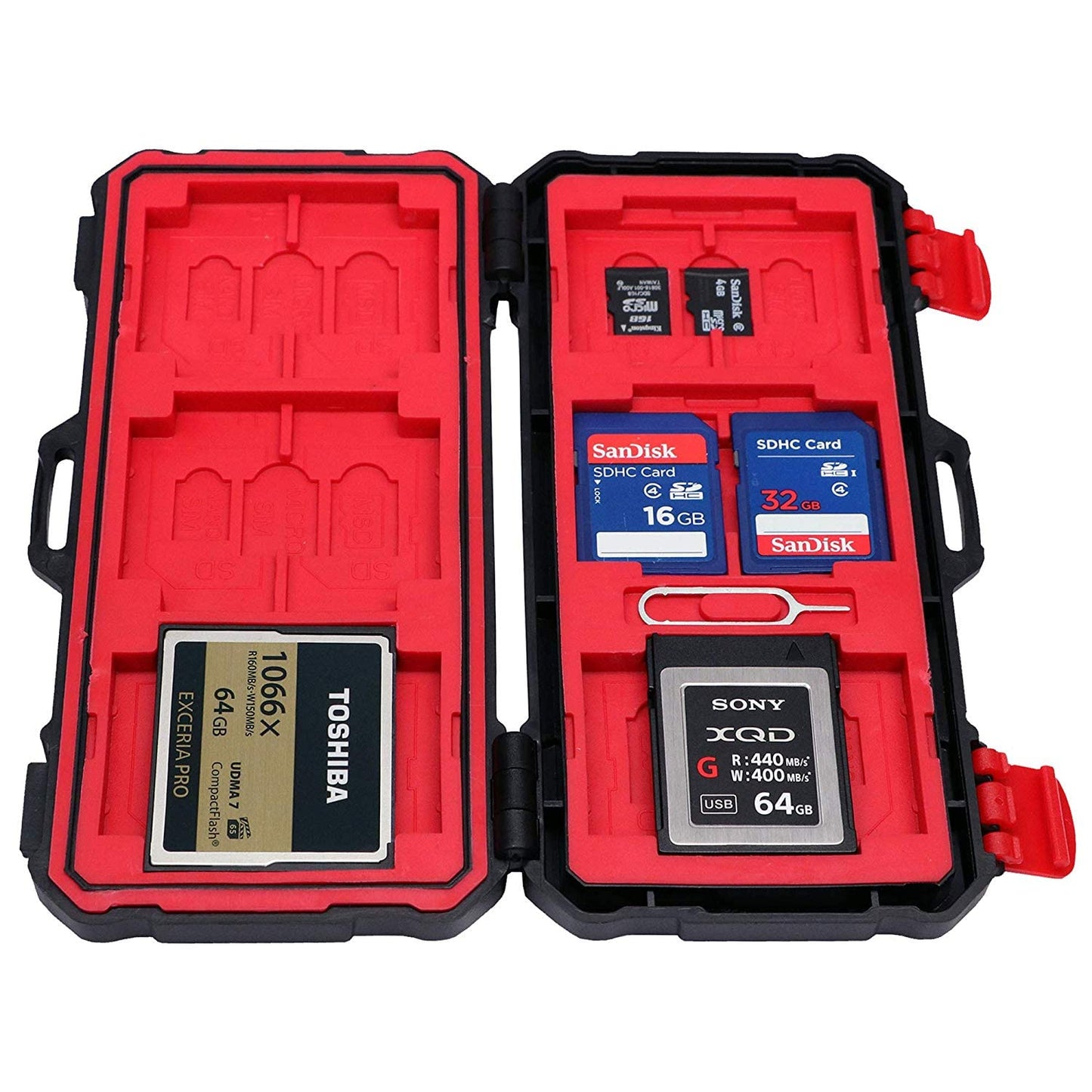 Vidpro Super Rugged Memory Card Case Holds 3 XQD, 3 CF, 12 SD & 6 MicroSD
