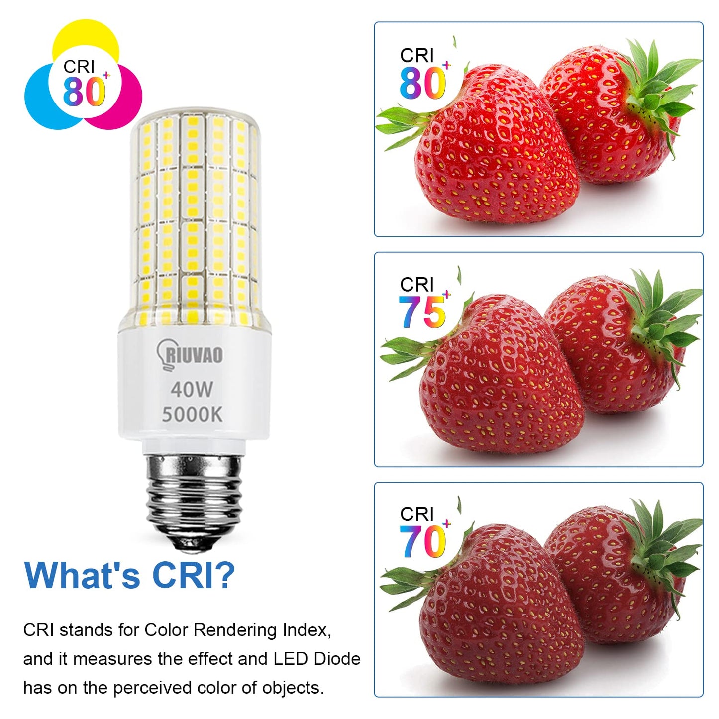 Led Light Bulbs 300W Equivalent Super Bright 5000Lm 5000K Cool Daylight White Led Bulb E26/E27 Medium Base 40w Waterproof Led Corn Light Bulb