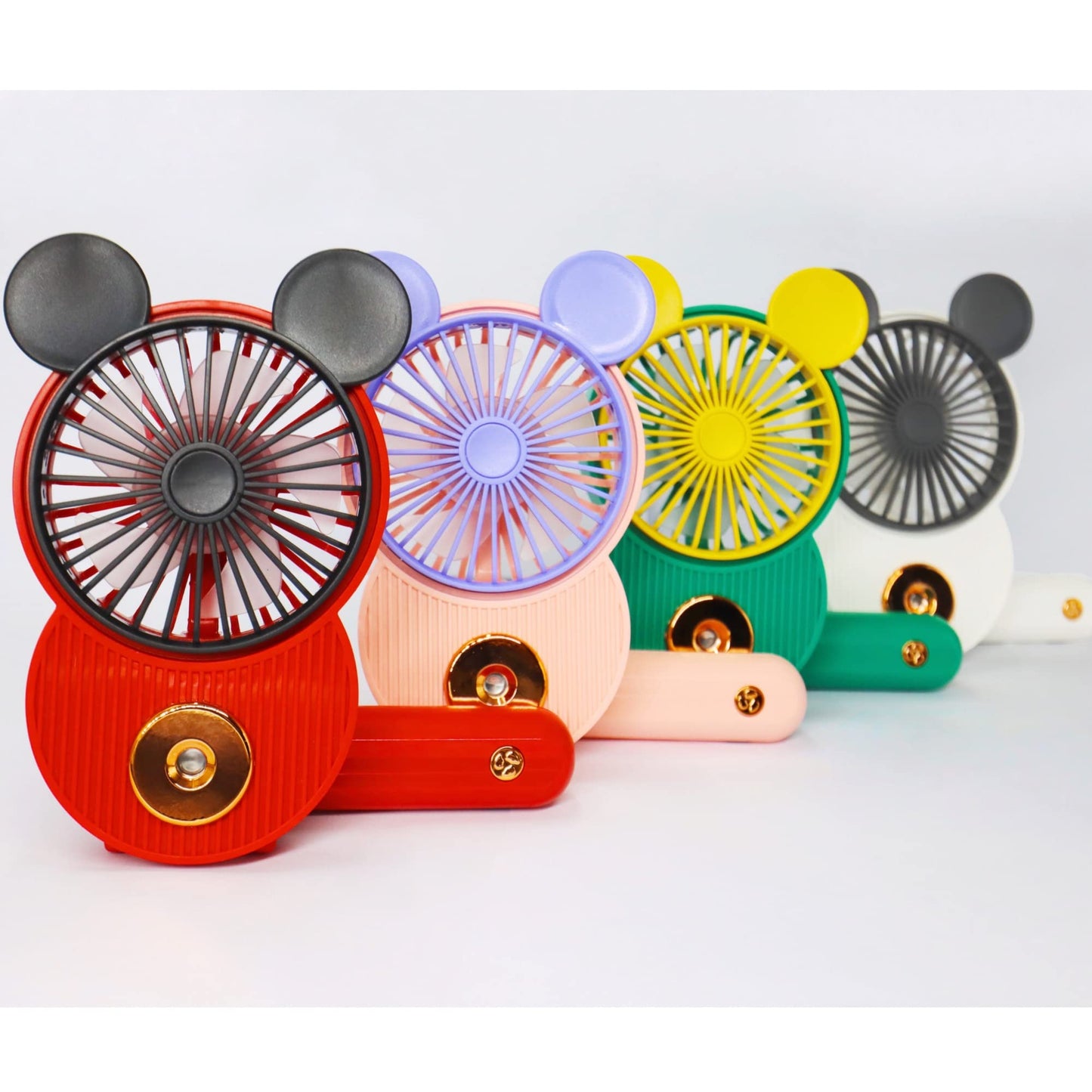 LACOVIA Cute Mouse Misting Personal Fan, Foldable Mini USB Fan(Red)