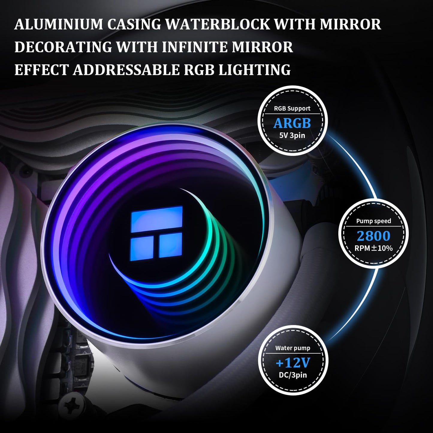 Thermalright Frozen Notte 120 ARGB White CPU Water Cooler, CPU Water Cooling System, ARGB Cold Head,Suitable for AMD:AM4/AM5,Intel LGA