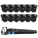 4COVR 16 Channel Security Camera System 4K, AI Human/Vehicle Detection, 8MP NVR 4TB HDD, 12Pcs 8MP Wired Commercial Dome IP PoE Camera IP67 Night