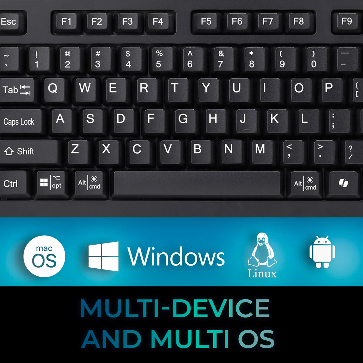 Adesso EasyTouch 445 Touchpad Keyboard, Black (AKB-445UB)