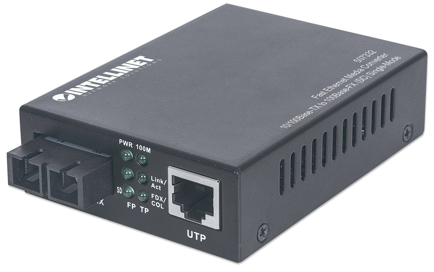 Intellinet Fast Ethernet Media Converter, RJ45 to SC, 100 Mbps, 1310 nm