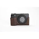 GR III Camera Case, BolinUS Handmade Genuine Real Leather Half Camera Case Bag Cover for Ricoh GR III GR3 Camera Bottom Opening Version + Hand Strap
