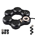 CORATED Flexible Power Strip Surge Protector with 2 USB Ports and 4 Outlets for Home, Office and Travel (9Ft Long Cord, Black)