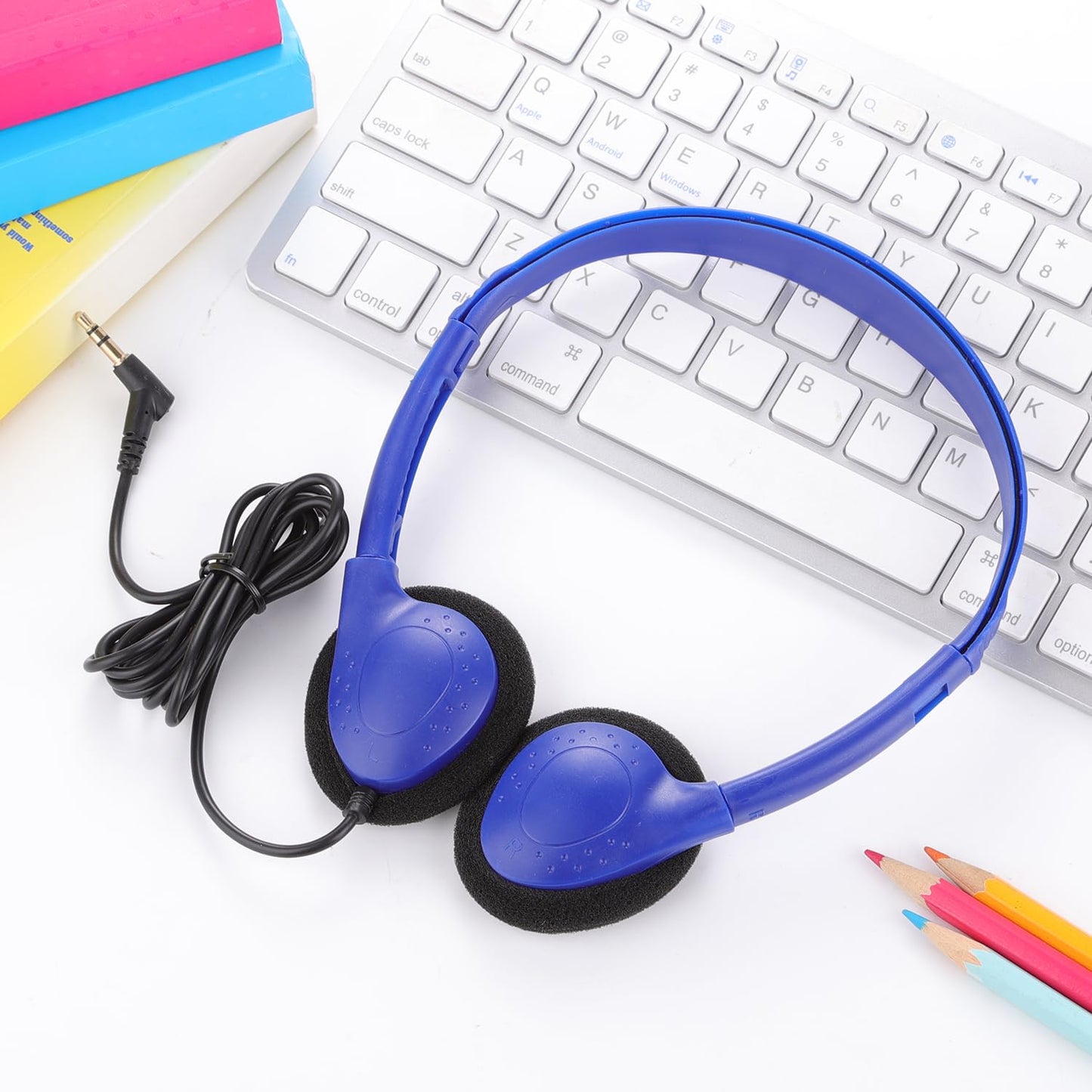 CN-Outlet 25 Pack Classroom Headphones Bulk for Kids School Class Set Headphones for Students Teens Toddler Children and Adults, Wholesale 3.5mm Plug