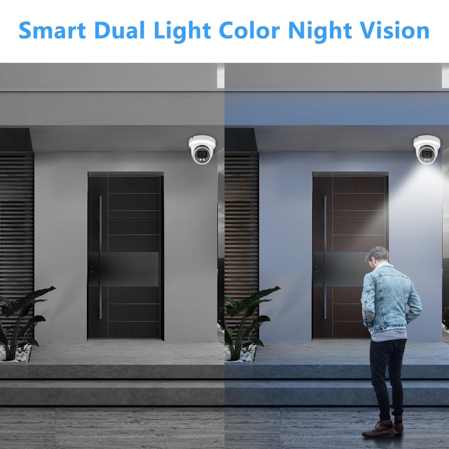 5MP Full Color Security IP Camera, 3K PoE IP Dome Security Camera with Smart Dual Light, Two Way Talk, 98ft Night Vision, 110°Wide Angle, IP66