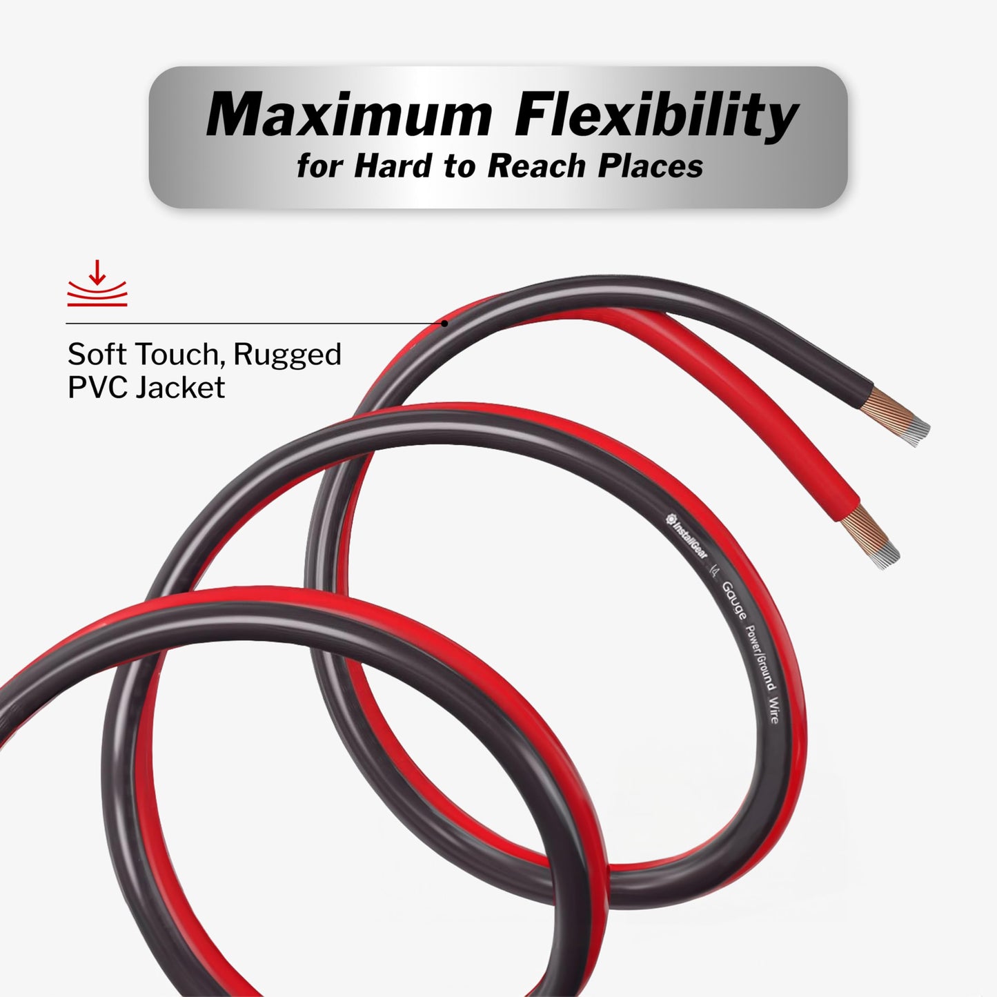 InstallGear 14 Gauge Speaker Wire - 100 Ft Copper Clad Aluminum Speaker Cable with 12 Banana Plugs for Easy Installation - Flexible PVC Jacket