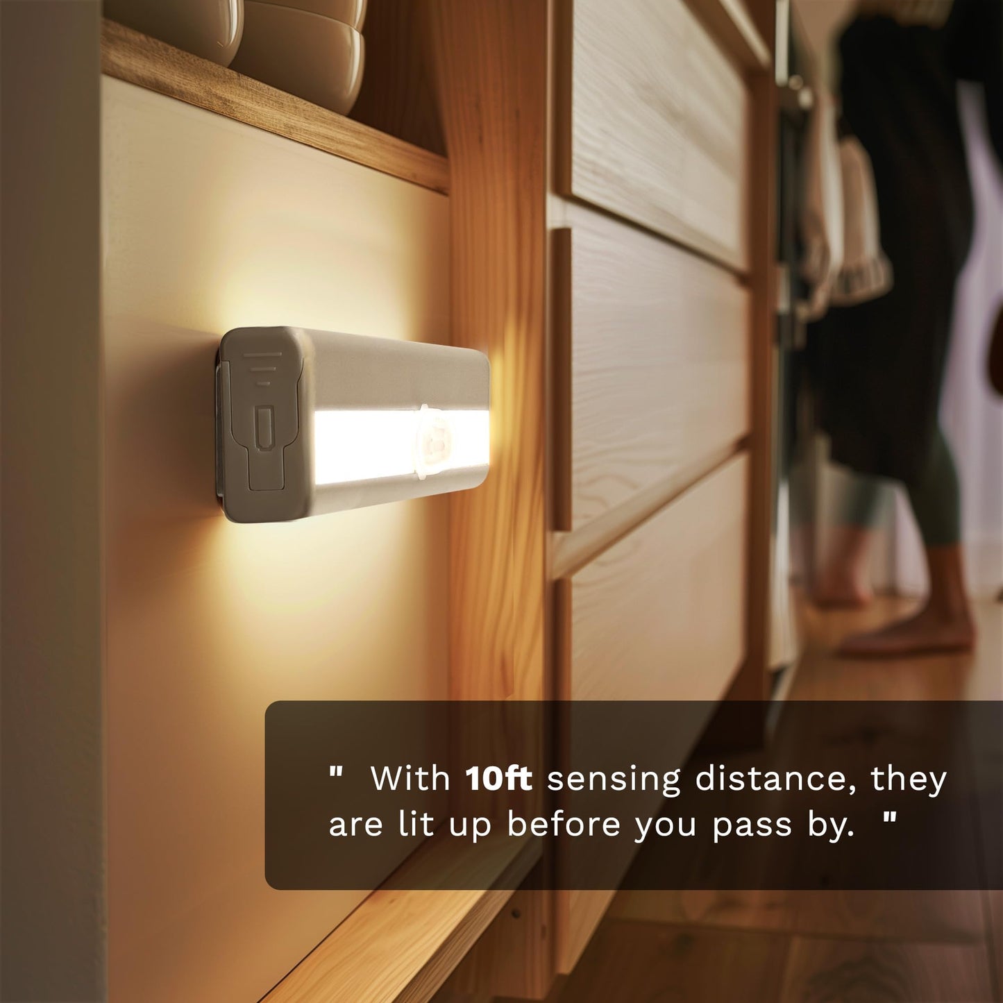 6 Pack Motion Sensor Lights, 10 LED Closet Battery Operated Lights, Stick-On Anywhere Magnetic Night Light Bar, Led Safe Light Indoor for Closet