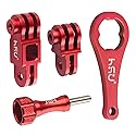 HSU Aluminum Alloy Metal Adjust Arm Straight Joints Mount, Same Direction Straight Joints Mount for Go Pro Hero 13/12/11/10/9/8/7/6/5 Black,Session