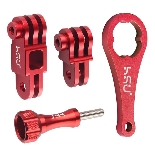 HSU Aluminum Alloy Metal Adjust Arm Straight Joints Mount, Same Direction Straight Joints Mount for Go Pro Hero 13/12/11/10/9/8/7/6/5 Black,Session