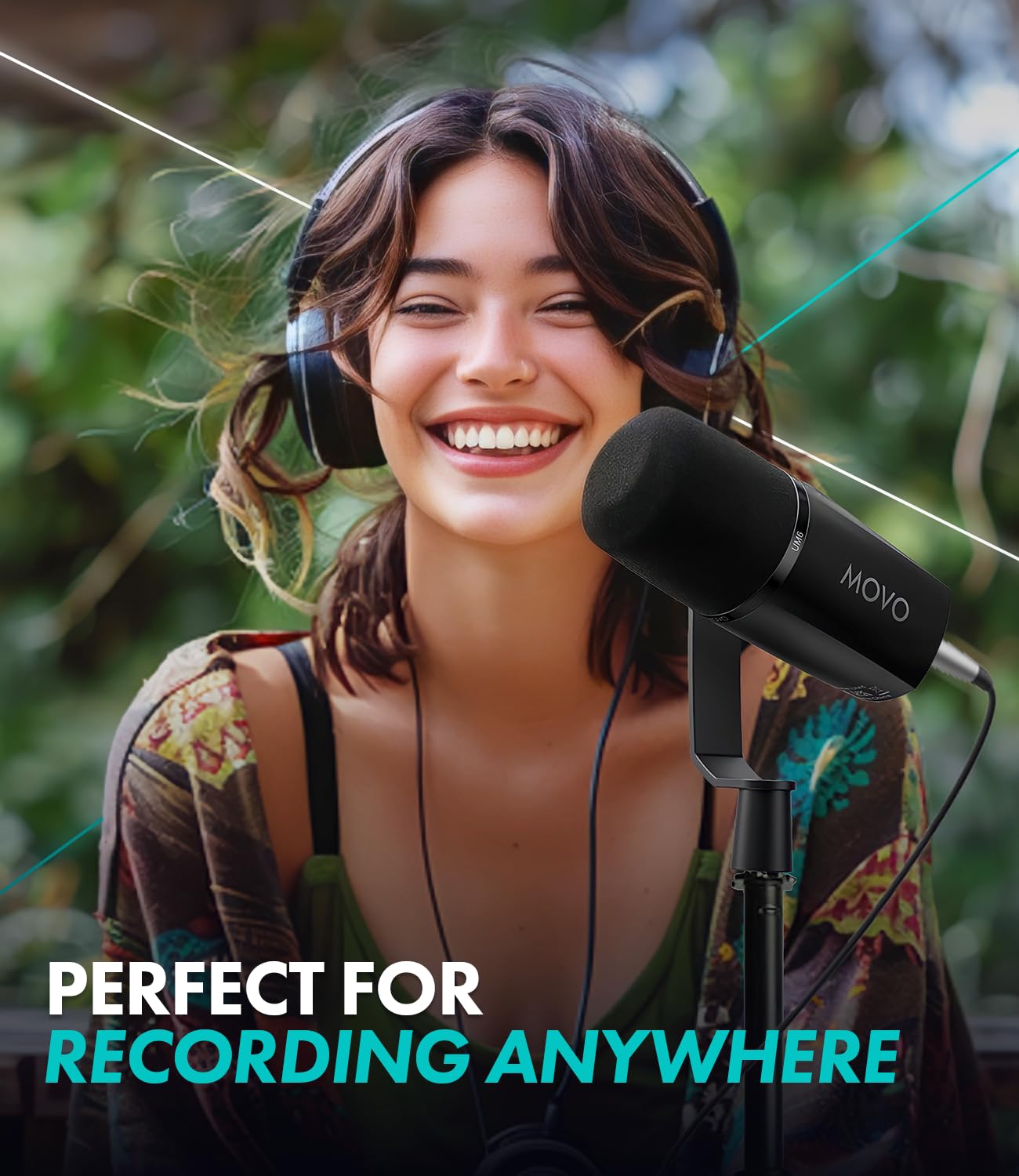 Movo UM6 Dynamic Podcast Microphone with Built-in GainCast Preamp - XLR and USB C Outputs - Studio Mic for Gaming, Podcasting, Streaming, Vocals