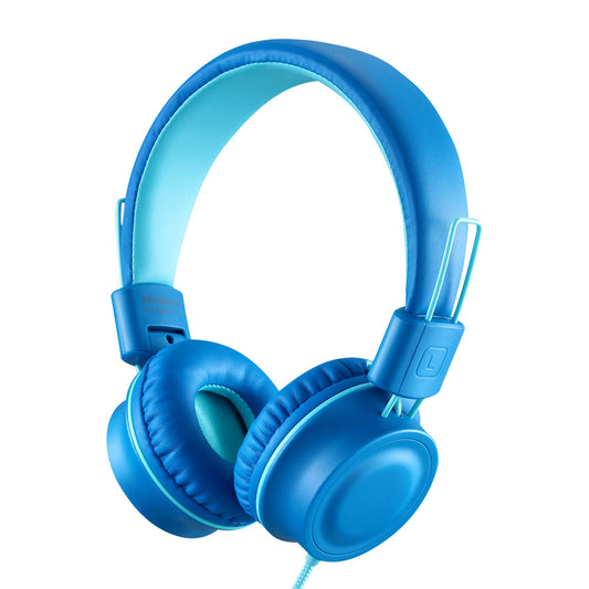 iRAG J01 Kids Headphones Foldable Stereo Tangle-Free 5ft Long Cord 3.5mm Jack Plug in Wired On-Ear Headset for iPad/Amazon Kindle