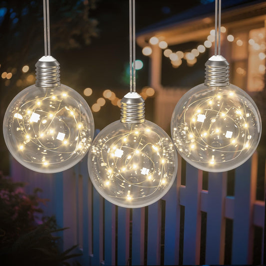 9 Pack Globe String Lights, 10.3FT LED String Lights Indoor, G100 Waterproof Decorative Christmas Lights Ball Bulbs, Built-in 15 LEDs, Warm White