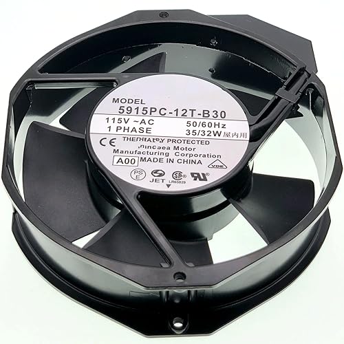 5915PC-12T-B30 115V Cooling Fan, 35/32W 172×150×38MM Metal high Temperature Resistant Fan Enclosure Power Fan 50/60Hz