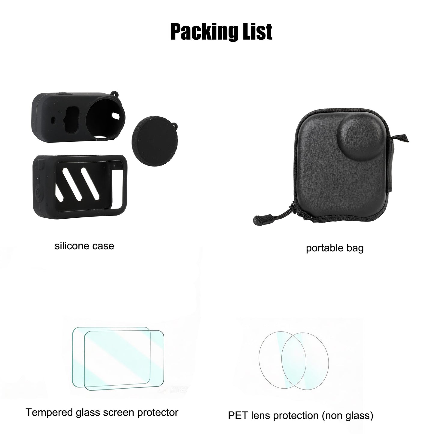 PellKing Ultimate Protection Kit for DJI Osmo Nano Camera - [3-in-1] Tempered Glass Screen/Lens Protector, Full Body Silicone Cover Case & Portable