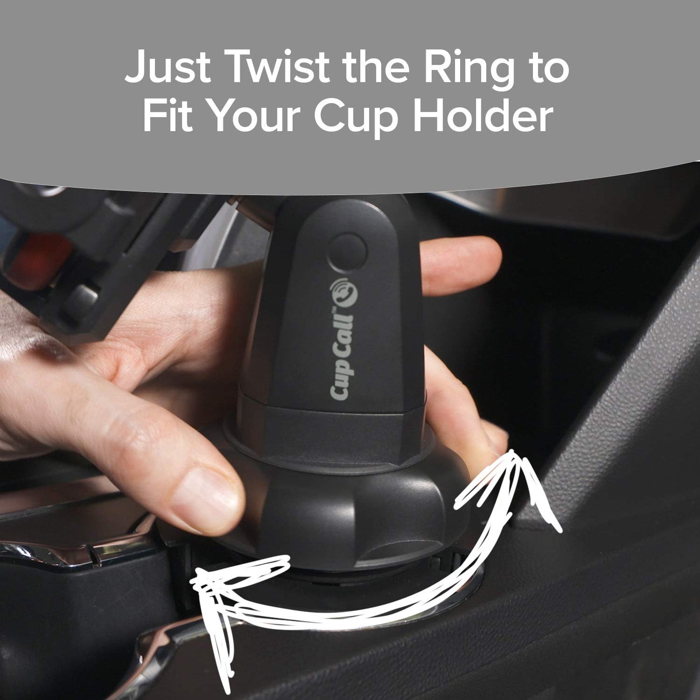 BulbHead Official As Seen On TV Cup Call Cup Holder Phone Mount for Car Adjustable Cell Phone Holder Fits Any Phone in Any Cup Holder - Rotates 360°