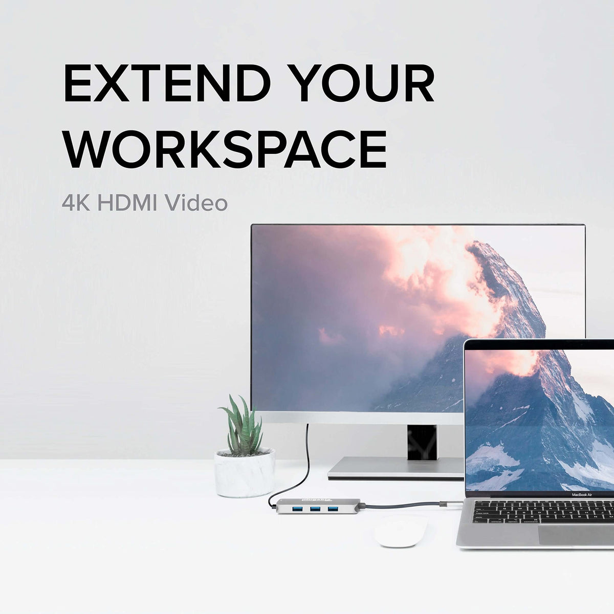 Plugable USB-C Hub 7-in-1 for Single HDMI Display, Driverless Hub