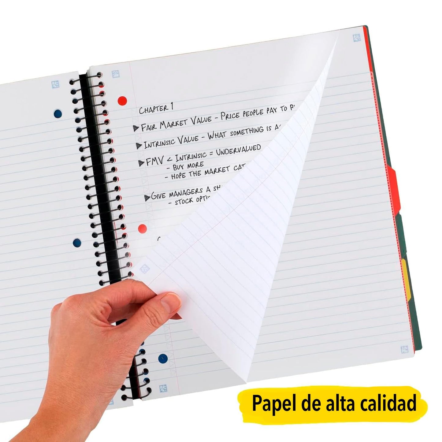 Five Star Advance Spiral Notebook + Study App, 5 Subject, College Ruled Paper, 8-1/2" x 11", 200 Sheets, Spiral Guard, Movable Tabbed Dividers
