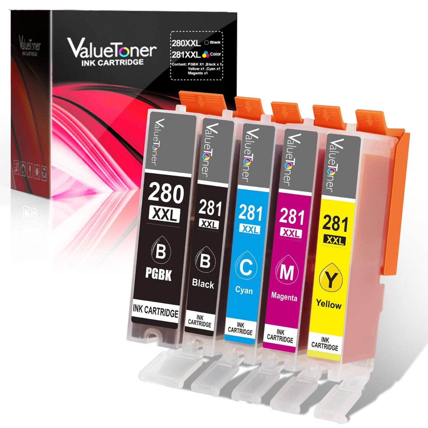 Valuetoner Compatible Ink Cartridge Replacement for Canon PGI-280XXL CLI-281XXL PGI 280 XXL CLI 281 XXL for PIXMA TR8520 TS6120 TS6220 TS9120 TR7520
