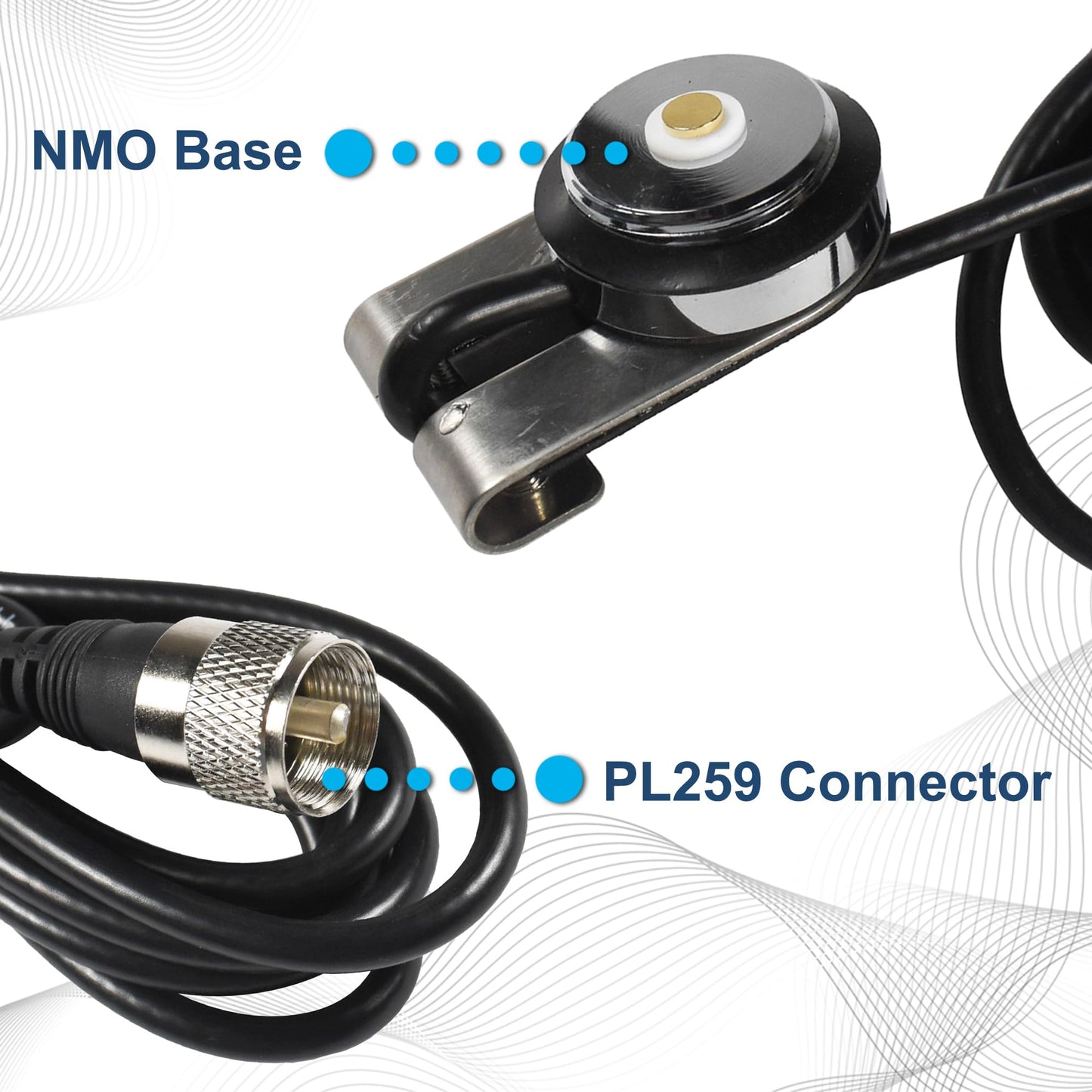 HQRP Dual Band Antenna, 144MHz VHF and 430MHz UHF Two Way Antenna for Motorola Kenwood Icom Vertex Blackbox HYT Hytera Mobile Radios with NMO Mount
