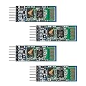 AEDIKO 4pcs HC-05 Wireless Bluetooth RF Transceiver Master Slave Integrated Bluetooth Module 6 Pin Wireless Serial Port Communication BT Module