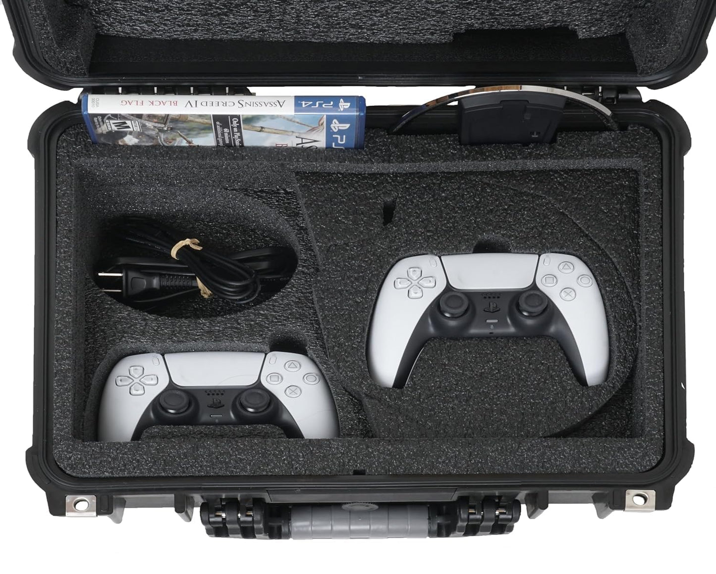 Case Club Hard Case to fit PS5 Slim - Waterproof Carrying Case Includes Headset Storage & Custom Slots for 1 Game, Stand & 1-2 Controllers