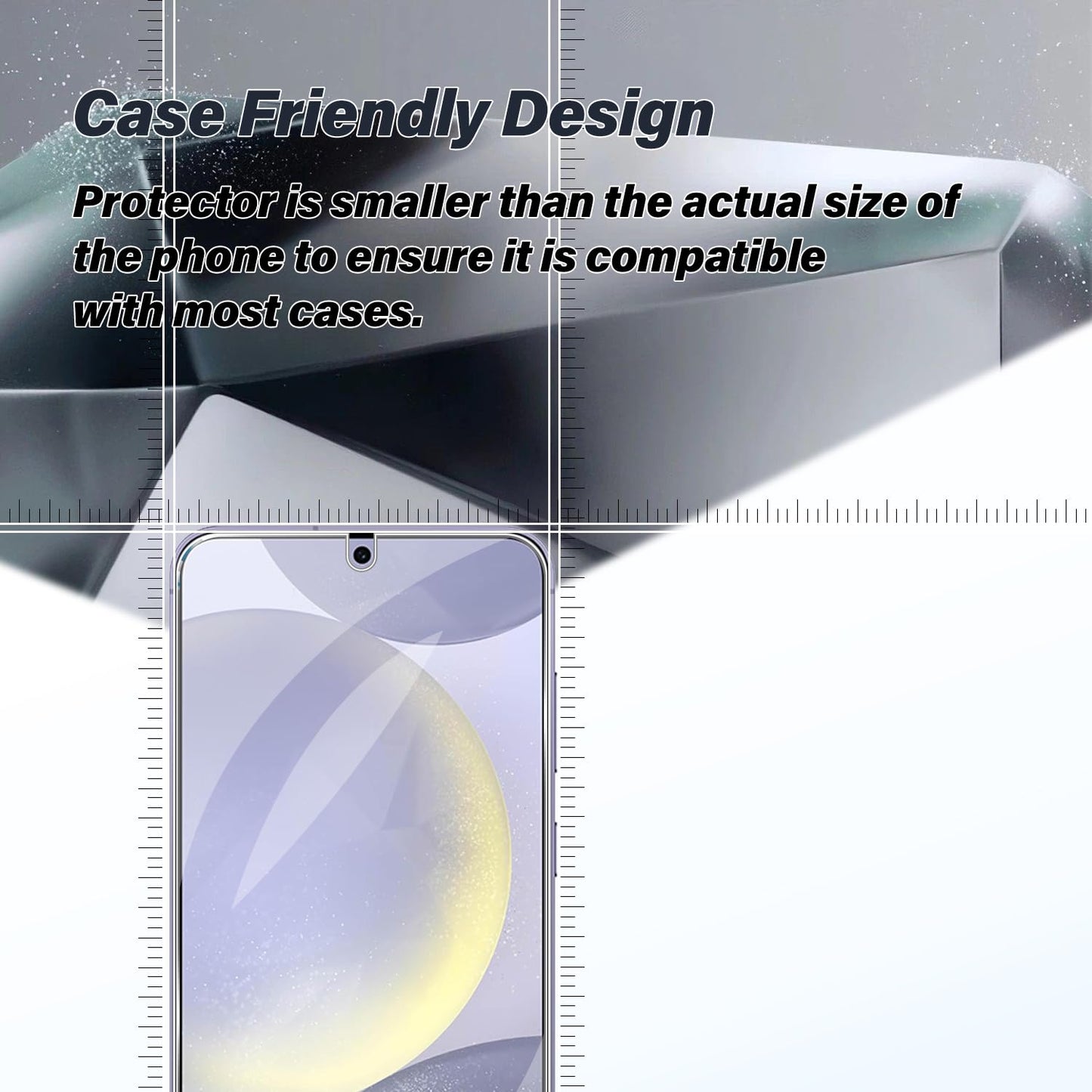 BIGFACE Galaxy S24 Tempered Glass Screen Protector + Camera Lens Protector [ 2 + 2 Pack ][Case Friendly] [Anti-Scratch] [Ultrasonic Fingerprint