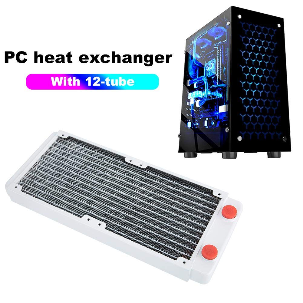 240mm Water Cooling Radiator for PC - White Copper Heat Sink with 12 Pipes, Easy Install Computer Water Cooling System for Gaming PCs